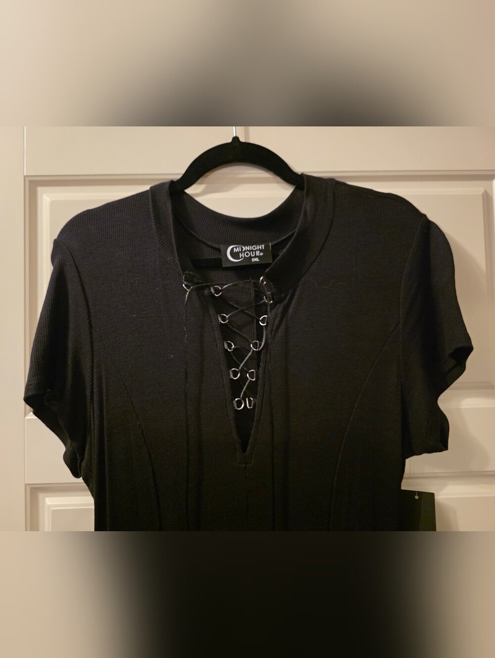 2X Midnight Hour Lace Up Skater Dress - Picture 3 of 8